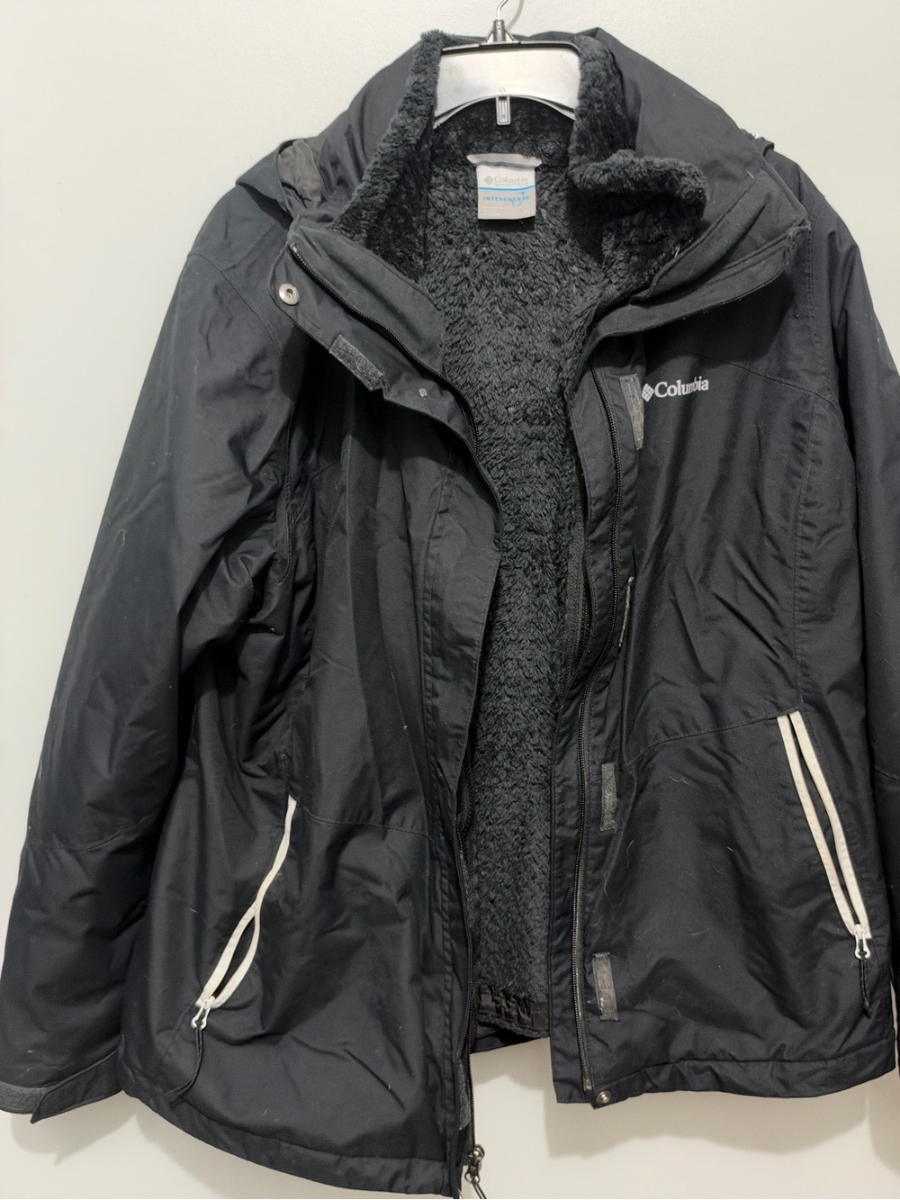 Columbia Interchange 3-in-1 Black Fleece Lined Winter Jacket XL